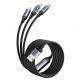 Joyroom Speedy 3-in-1 USB-A Fast Charging Cable 100W - универсален USB-A кабел с Lightning, microUSB и USB-C конектори (120 см) (черен) thumbnail 5