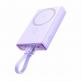 Joyroom Magnetic Power Bank with Lightning cable 20W 10000mAh - външна батерия с USB-C към Lightning кабел, USB-C и Lightning портове (лилав) thumbnail