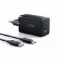 Joyroom GaN Charger 65W - захранване за ел. мрежа за лаптопи, смартфони и таблети с 2xUSB-C и 1xUSB-A изходи с USB-C кабел в комплекта (черен) thumbnail