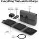 Mophie Snap Plus 3-in-1 Travel Charger - сгъваема поставка (пад) за безжично зареждане за iPhone с MagSafe, Qi съвместими устройства и USB-C и USB-A портове (черен) thumbnail 5
