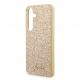 Guess Glitter Flakes Metal Logo Case - хибриден удароустойчив кейс за Samsung Galaxy S24 Plus (златист) thumbnail 5