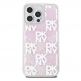 DKNY Liquid Glitter Checkered Pattern Case - дизайнерски кейс с висока защита за iPhone 15 Pro Max (розов) thumbnail 2
