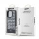 DKNY Repeat Pattern Bottom Stripe MagSafe Leather Hard Case - дизайнерски кожен кейс с MagSafe за iPhone 15 Pro (черен) thumbnail 6