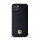 DKNY Repeat Pattern Stack Logo MagSafe Leather Hard Case - дизайнерски кожен кейс с MagSafe за iPhone 15 (черен) thumbnail 2