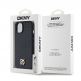 DKNY Repeat Pattern Stack Logo MagSafe Leather Hard Case - дизайнерски кожен кейс с MagSafe за iPhone 15 (черен) thumbnail 6