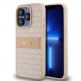 DKNY Repeat Pattern Tonal Stripe Leather Hard Case - дизайнерски кожен кейс за iPhone 14 Pro Max (розов) thumbnail