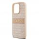 DKNY Repeat Pattern Tonal Stripe Leather Hard Case - дизайнерски кожен кейс за iPhone 14 Pro Max (розов) thumbnail 4