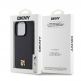 DKNY Repeat Pattern Stack Logo MagSafe Leather Hard Case - дизайнерски кожен кейс с MagSafe за iPhone 14 Pro (черен) thumbnail 6