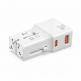 4smarts Nomad Pocket World Travel Adapter 20W - захранване с USB-C и USB-A изходи и преходници за цял свят в едно устройство за мобилни устройства (бял) thumbnail 3