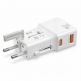 4smarts Nomad Pocket World Travel Adapter 20W - захранване с USB-C и USB-A изходи и преходници за цял свят в едно устройство за мобилни устройства (бял) thumbnail 7