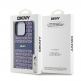 DKNY Repeat Pattern Tonal Stripe Leather Hard Case - дизайнерски кожен кейс за iPhone 15 Pro (тъмносин) thumbnail 6