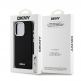 DKNY Liquid Silicone Silver Metal Logo MagSafe Case - дизайнерски силиконов кейс с MagSafe за iPhone 15 Pro (черен) thumbnail 6