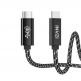 INVZI USB4 USB-C to USB-C Fast Charging Cable 240W - здрав USB4 кабел с въжена оплетка за устройства с USB-C порт (100 см) (черен) thumbnail 2