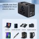 Techsuit Travel Adapter (HHt204A) 15W - захранване с 2xUSB-C и 2xUSB-A изходи и преходници за цял свят в едно устройство за мобилни устройства (черен) thumbnail 4