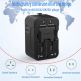 Techsuit Travel Adapter (HHT202-2C) 15W - захранване с 2xUSB-C и USB-A изходи и преходници за цял свят в едно устройство за мобилни устройства (черен) thumbnail 2