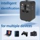 Techsuit Travel Adapter (HHT202-2C) 15W - захранване с 2xUSB-C и USB-A изходи и преходници за цял свят в едно устройство за мобилни устройства (черен) thumbnail 4