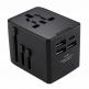 Techsuit Travel Adapter (HHT520) 15W - захранване с 1xUSB-C и 3xUSB-A изхода и преходници за цял свят в едно устройство за мобилни устройства (черен) thumbnail