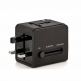 Techsuit Travel Adapter (HHT148) 20W - захранване с USB-C и USB-A изходи и преходници за цял свят в едно устройство за мобилни устройства (черен) thumbnail