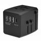 Techsuit Travel Adapter (HHT904) 30W - захранване с 1xUSB-C и 3xUSB-A изхода и преходници за цял свят в едно устройство за мобилни устройства (черен) thumbnail