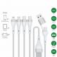 4smarts 4-in-2 Multi-Charging USB Cable - универсален USB-C кабел с Lightning, microUSB и USB-C конектори (120 см) (бял) thumbnail 2