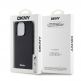 DKNY Silver Metal Logo MagSafe Leather Hard Case - дизайнерски кожен кейс с MagSafe за iPhone 15 Pro (черен) thumbnail 6