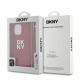 DKNY Stack Logo Wrist Strap Leather Hard Case - дизайнерски кожен кейс с връзка за носене за iPhone 15 Pro (червен) thumbnail 5