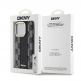 DKNY Checkered Pattern Leather Hard Case - дизайнерски кожен кейс за iPhone 15 Pro (черен) thumbnail 6