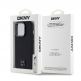 DKNY Stack Logo MagSafe Leather Hard Case - дизайнерски кожен кейс с MagSafe за iPhone 15 Pro (черен) thumbnail 6