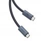 Baseus Flash USB4 USB-C to USB-C Fast Charging Cable 240W - здрав USB4 кабел с въжена оплетка за устройства с USB-C порт (100 см) (черен) thumbnail 4