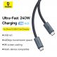 Baseus Flash USB4 USB-C to USB-C Fast Charging Cable 240W - здрав USB4 кабел с въжена оплетка за устройства с USB-C порт (100 см) (черен) thumbnail 9