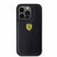 Ferrari PU Leather Hot Stamp Groove Pattern Case - дизайнерски кожен кейс за iPhone 15 Pro (черен) thumbnail 3