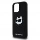 Karl Lagerfeld Liquid Silicone Choupette Head MagSafe Case - дизайнерски силиконов кейс с MagSafe за iPhone 16 Pro Max (черен) thumbnail 3