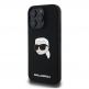 Karl Lagerfeld Liquid Silicone Karl Head MagSafe Case - дизайнерски силиконов кейс с MagSafe за iPhone 16 Pro Max (черен) thumbnail 3