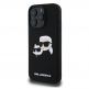 Karl Lagerfeld Liquid Silicone Double Heads MagSafe Case - дизайнерски силиконов кейс с MagSafe за iPhone 16 Pro Max (черен) thumbnail 3