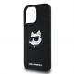 Karl Lagerfeld Liquid Silicone Choupette Head MagSafe Case - дизайнерски силиконов кейс с MagSafe за iPhone 16 Pro (черен) thumbnail 4