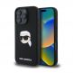 Karl Lagerfeld Liquid Silicone Karl Head MagSafe Case - дизайнерски силиконов кейс с MagSafe за iPhone 16 Pro (черен) thumbnail