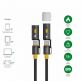 4smarts 3-in-1 USB-C Cable Set Explorer 240W - кабел с бързо зареждане за устройства с USB-C порт, LED светлина и запалка (150 см) (черен)  thumbnail
