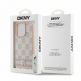 DKNY PU Leather Checkered Pattern and Stripe Leather Hard Case - дизайнерски кожен кейс за iPhone 16 Pro Max (розов) thumbnail 6