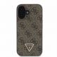 Guess PU 4G Strass Triangle Metal Logo Case With Crossbody Strap - дизайнерски кожен кейс с връзка за носене през врата за iPhone 16 (кафяв) thumbnail 2