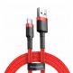 Baseus Cafule USB-A to USB-C Cable 18W (CATKLF-C09) - кабел с въжена оплетка и бързо зареждане за устройства с USB-C порт (200 см) (червен-черен) thumbnail