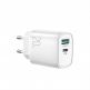 Joyroom Dual Port Fast Charger 20W - захранване за ел. мрежа с USB-A и USB-C изходи и технология за бързо зареждане (бял) thumbnail