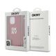 DKNY Stack Logo Wrist Strap Leather Hard Case - дизайнерски кожен кейс с връзка за носене за iPhone 14 Pro Max (червен) thumbnail 5