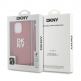 DKNY Stack Logo Wrist Strap Leather Hard Case - дизайнерски кожен кейс с връзка за носене за iPhone 14 Pro (червен) thumbnail 5