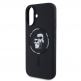 Karl Lagerfeld Liquid Silicone Karl and Choupette MagSafe Case - дизайнерски силиконов кейс с MagSafe за iPhone 16 (черен) thumbnail 4