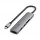 Satechi 6-in-1 USB-C Aluminum Slim Multiport Adapter - мултифункционален хъб за свързване на допълнителна периферия за компютри с USB-C (тъмносив) thumbnail 3