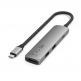 Satechi 4-in-1 USB-C Aluminum Slim Multiport Adapter 4K - мултифункционален хъб за свързване на допълнителна периферия за компютри с USB-C (тъмносив) thumbnail 3