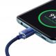 Baseus Crystal Shine USB-C to USB-C Cable 100W (CAJY000603) - здрав кабел с въжена оплетка и бързо зареждане за устройства с USB-C порт (120 см) (син) thumbnail 3