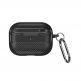 Techsuit CarbonFiber Silicone Case - силиконов калъф с карабинер за Apple Airpods Pro 2, AirPods Pro (черен)  thumbnail