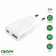 4smarts GaN Duos Slim Wall Charger 30W PD - захранване за ел. мрежа с USB-A и USB-C изходи и технология за бързо зареждане (бял) thumbnail