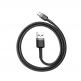 Baseus Cafule USB-A to USB-C Cable 18W (CATKLF-CG1) - кабел с въжена оплетка и бързо зареждане за устройства с USB-C порт (300 см) (черен-сив) thumbnail 3